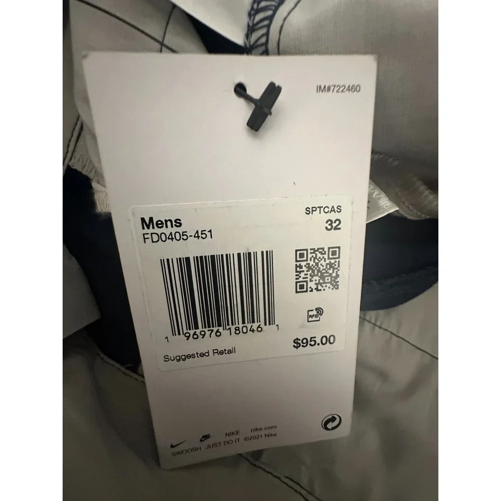Nike Chino Pants Mens 32 Navy Blue Solid Straight Fit Modern FD0405-451 NEW